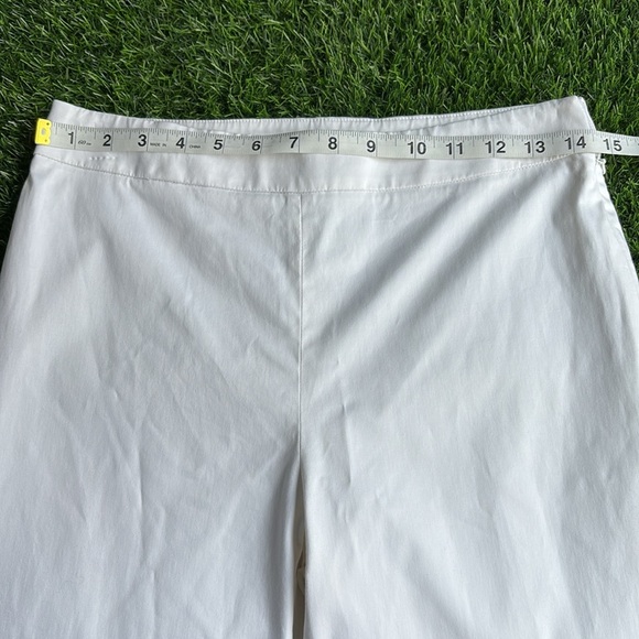 MOSCHINO COUTURE! Luxury Designer White Cotton Cropped Ankle Pants size 6 - Picture 3 of 8